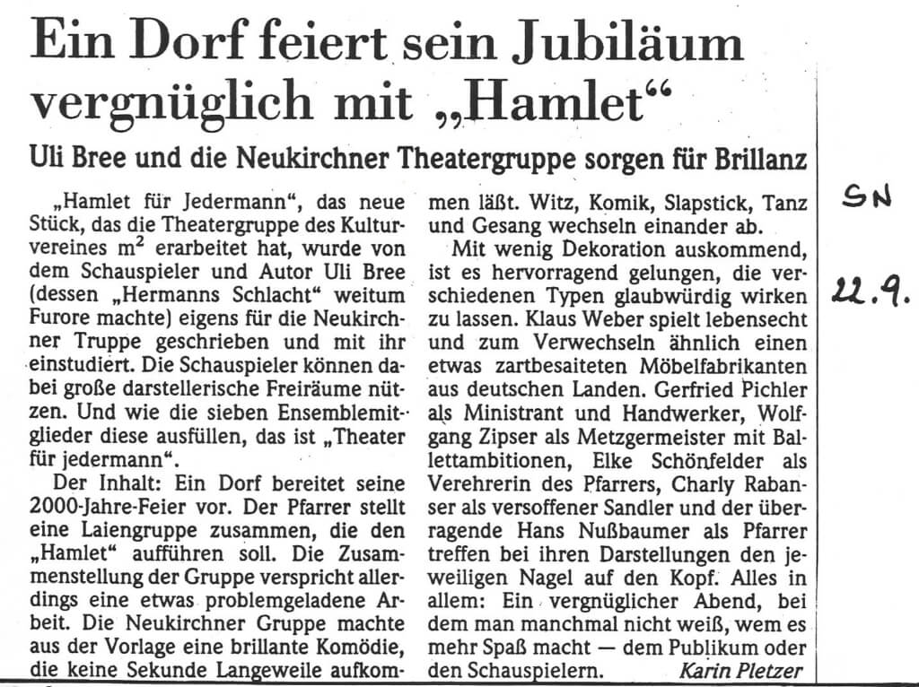 Hamlet für jedermann (September 1990)